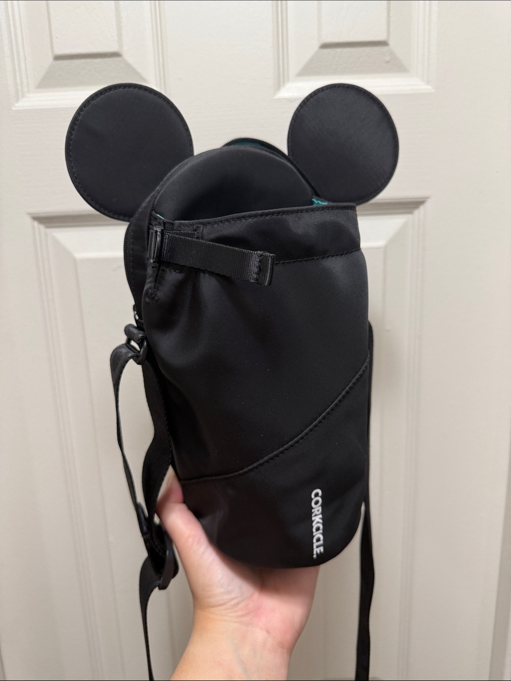 Corkcicle Black Mickey Ear Crossbody Bottle Carrier